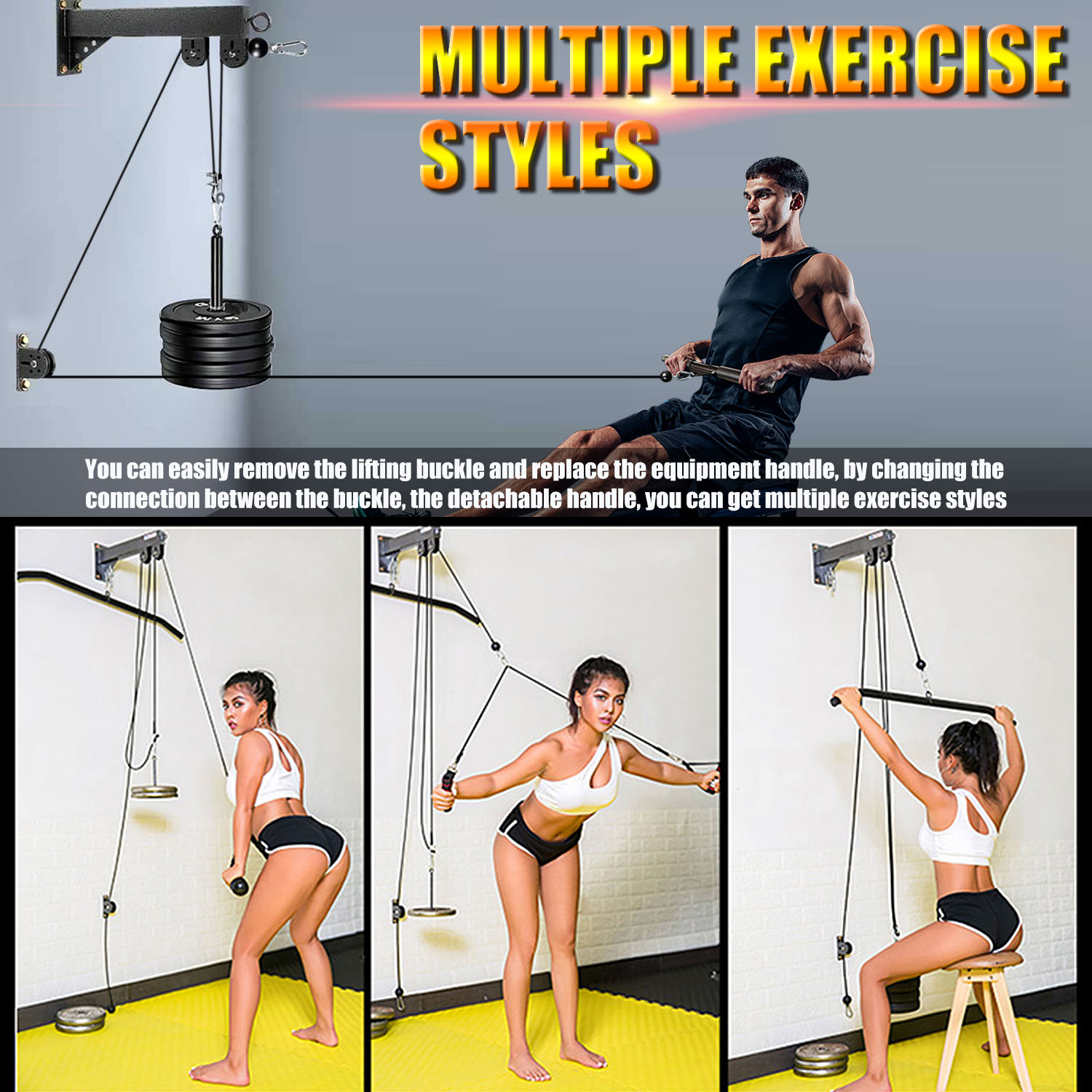 Sistem katrol terpasang di din - Home Gym Cable Machine ulasan dan harga