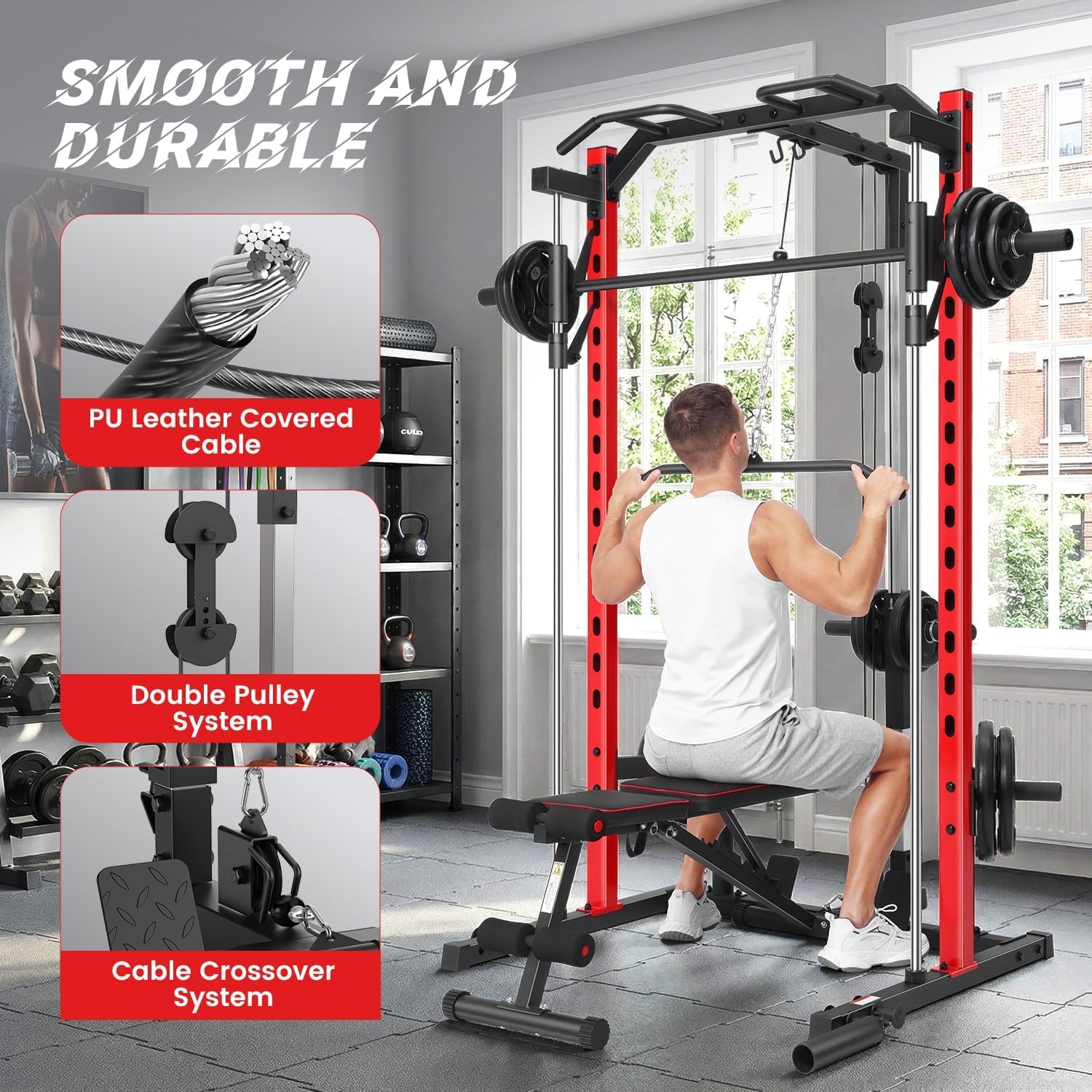 Rak Smith Machine All-in-One d - Home Gym Lat Pulldown Machine ulasan dan harga