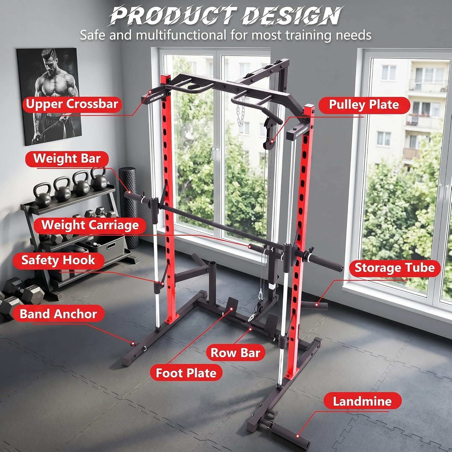 Rak Smith Machine All-in-One d - Home Gym Lat Pulldown Machine ulasan dan harga