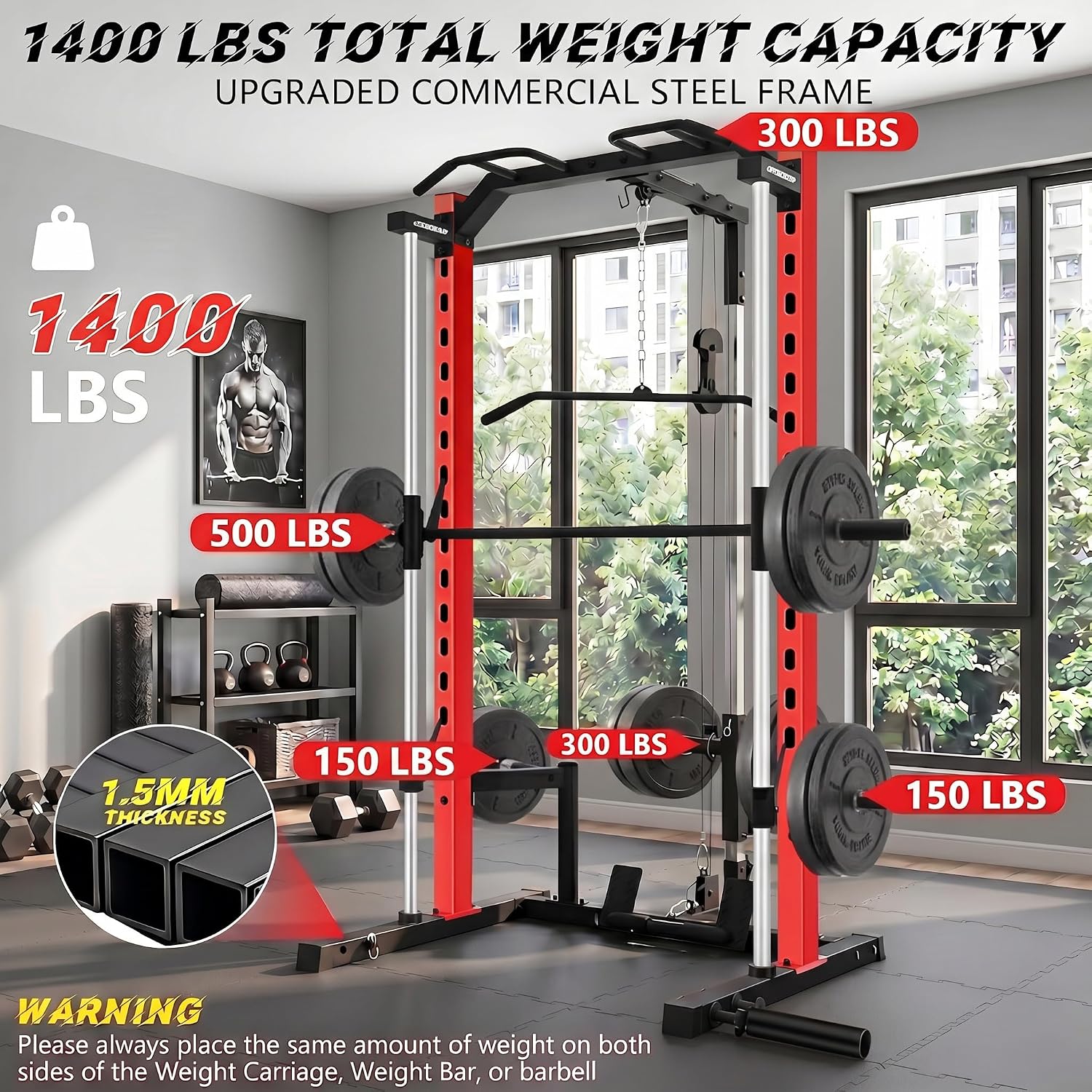 Rak Smith Machine All-in-One d - Home Gym Lat Pulldown Machine ulasan dan harga